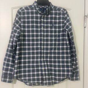 Ralph Lauren Blue and Green Plaid Youth XL Shirt